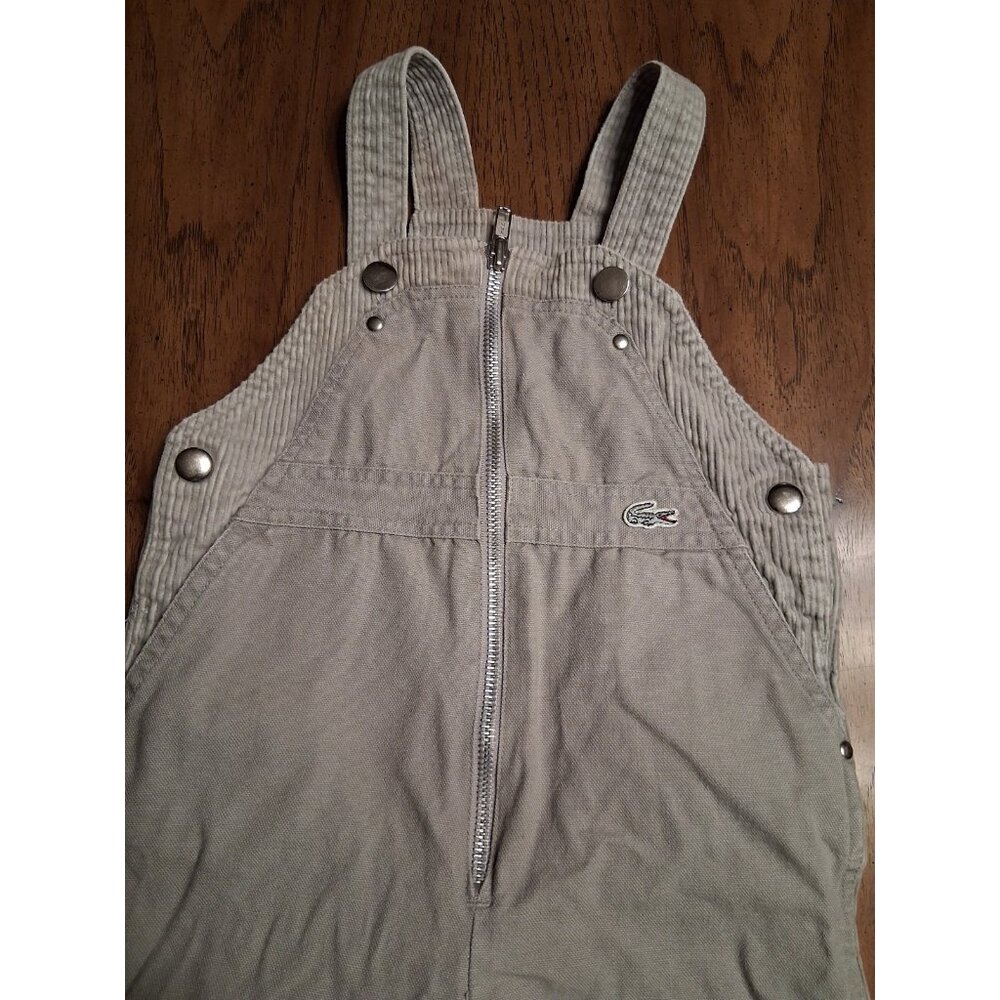 Vintage Izod Lacoste Coveralls Baby Toddler Sz 24M Denim/Corduroy Gray Zip - Picture 3 of 10